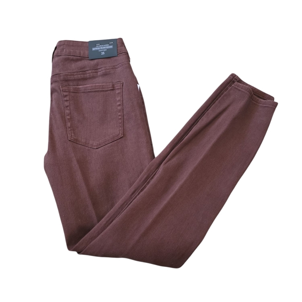 NWT Women's Jeans Bullhead Denim Co Taxon Size 25 Maroon Pants Skinny - Picture 3 of 4